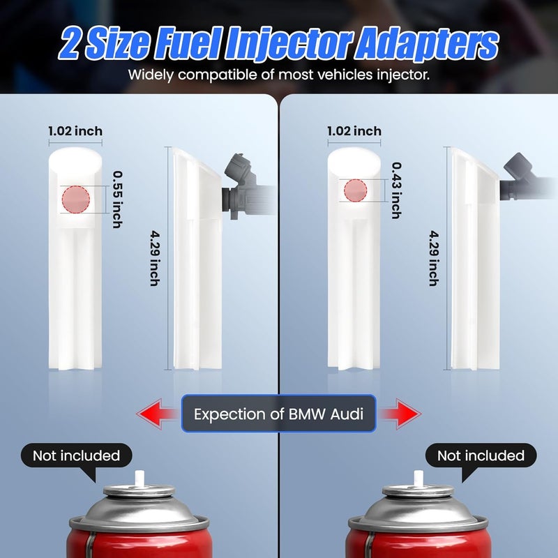 OBDResource Automotive Car Fuel Injector Tester and Adapter Kit,12V Vehicle Fuel System Diagnostic Tool with LED Display,10 Pulse Modes Injector Tester,12V/5V DC Output Power - Image 4